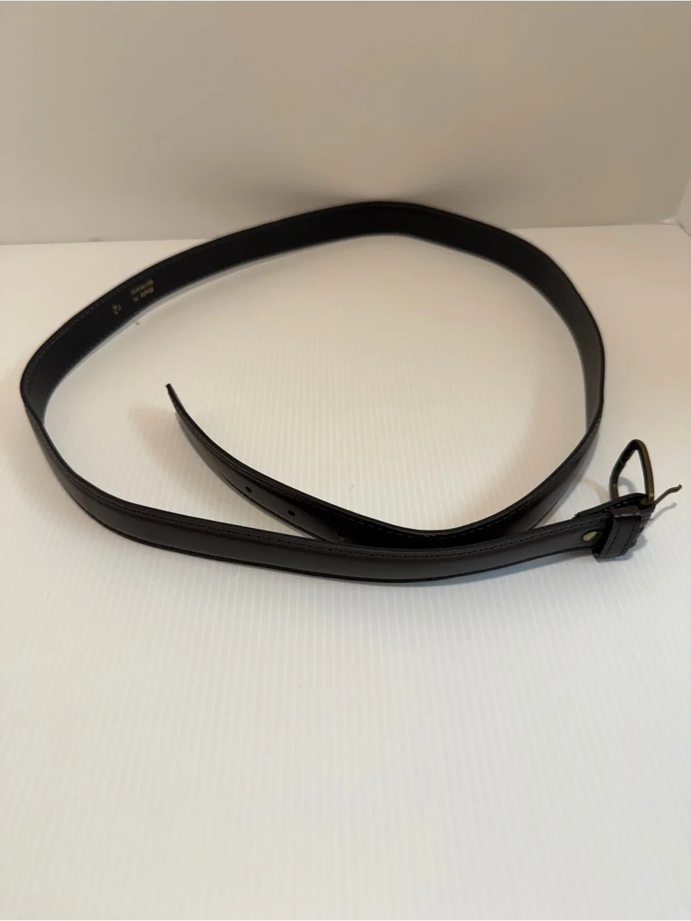 Vintage Men’s German Leather Dress Belt Brass 42